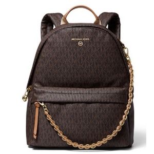 NWT Michael Kors Slater Medium Backpack Brown/Acorn Original Packaging
